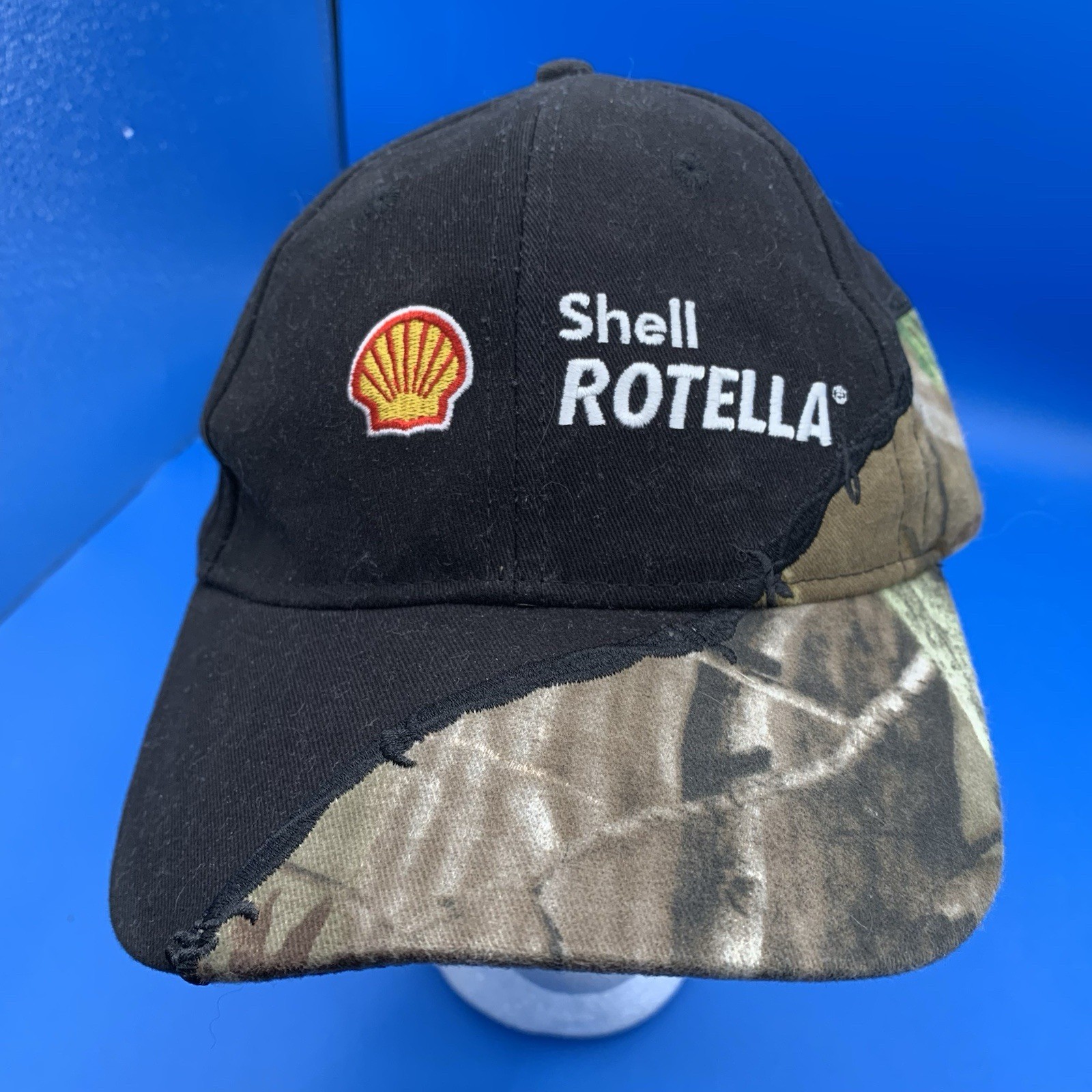 Shell Rotella Hat Camo Patchwork Trucker Cap - image 2