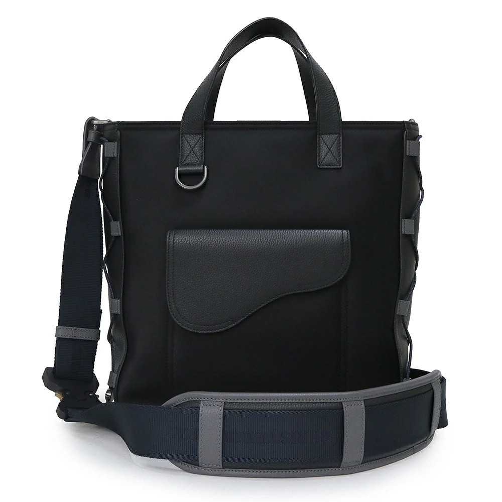 Dior x Sacai Black Saddle Tote Bag 1ADSH198USH Style 583