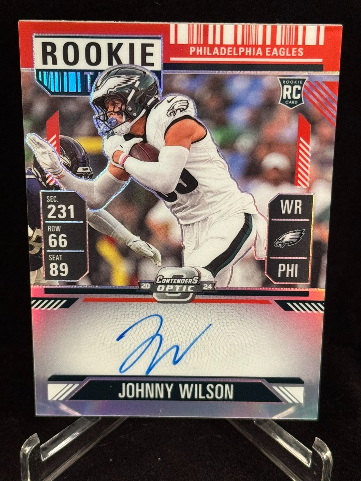 Johnny Wilson Panini Contenders Optic #133 Autograph Red