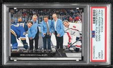 2020 Upper Deck Ceremonial Puck Drop Bernie Federko Al MacInnis PSA 9 MINT i4v