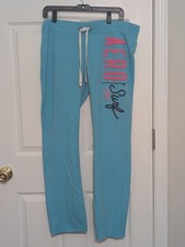 Vintage Y2K Aeropostale Aero Surf Turquoise Joggers Sweatpants Pink Logo XL 16
