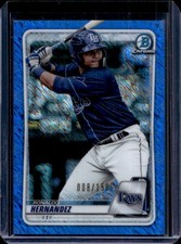 2020 Bowman Ronaldo Hernandez Chrome Prospects Blue Shimmer Refractor #/150 Rays