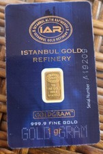 1 Gram Gold Bar IAR 999.9 - Old Name of IGR -  Istanbul Altin Refinery  in Assay