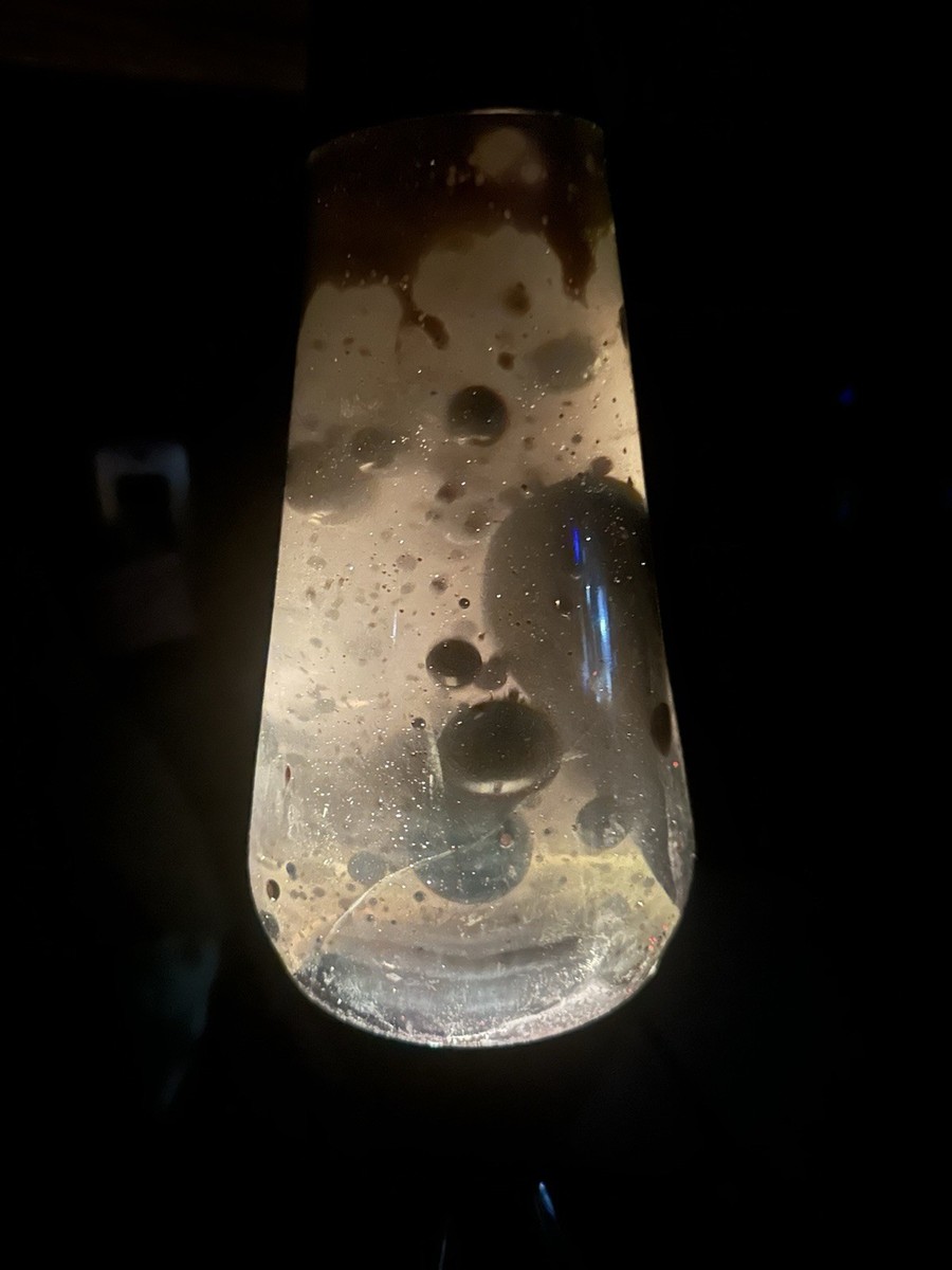 Vintage Lava Lite Lava Lamp black Wax Clear Liquid Black Base