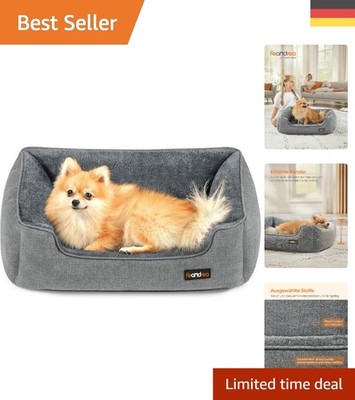 Stylisches Hundebett M in Hellgrau, ideal für kleine Hunde, rutschfest gestaltet