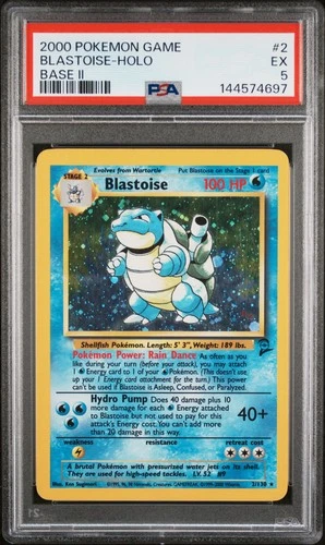 2000 POKEMON BASE SET 2 #2 BLASTOISE-HOLO PSA 5