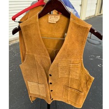 Jo-Kay Suede Vest Mens Medium Brown Vintage Western Corral Sportswear Leather