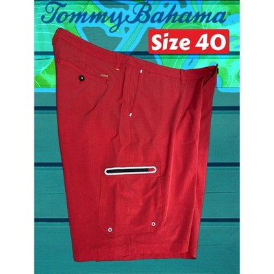 Tommy Bahama Island Zone Cayman Isle Cargo Shorts Mens 40 Pomodoro Red UPF