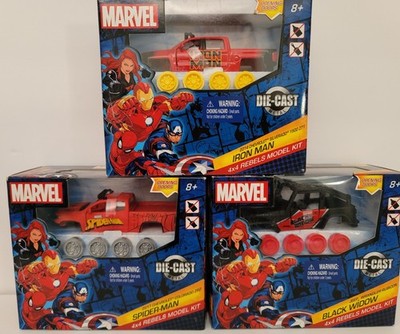 Bundle:  Marvel 4x4 Rebels Model Kit Die-Cast Metal 3pc Secure 