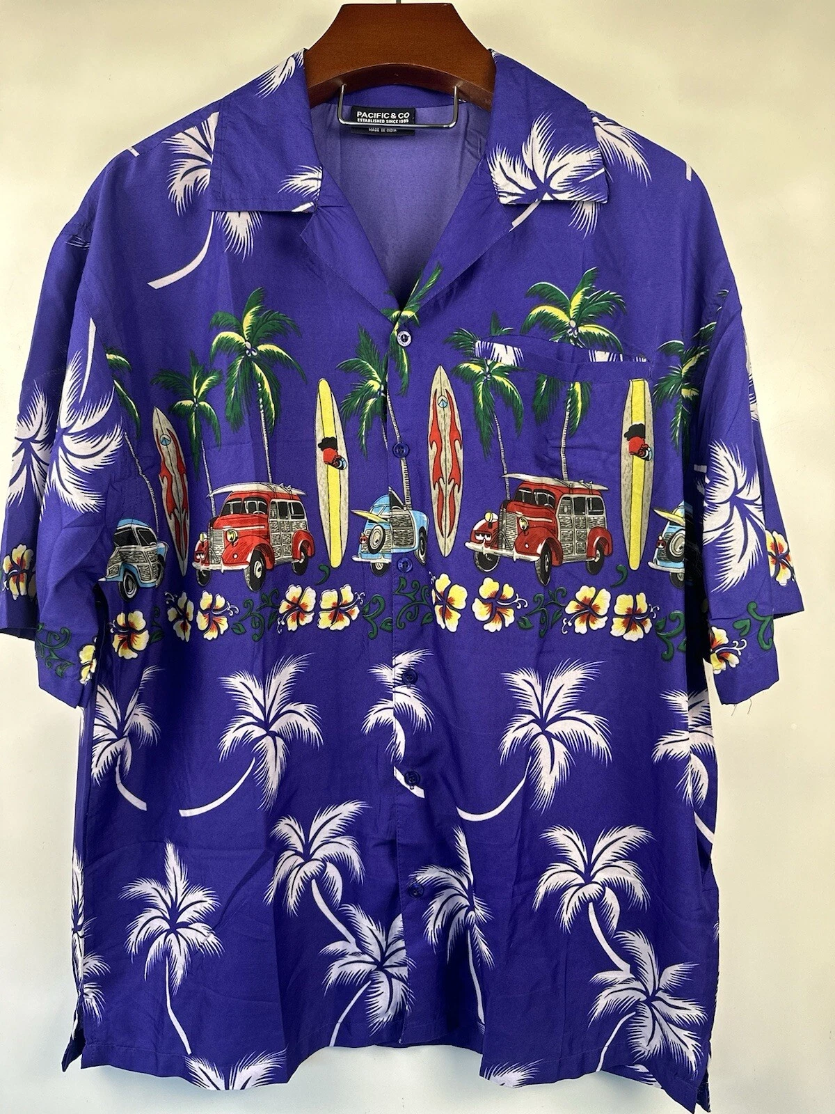 Men's Shirt XL Short Sleeve Hawaiian Button Front Pacific & Company