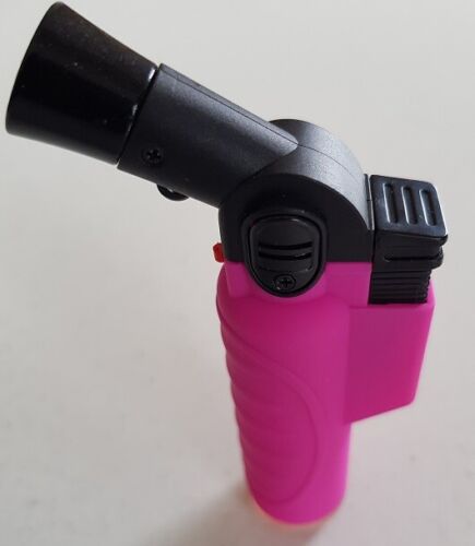 Jet-Flame-Butane-soft-touch-Pink-hand-held-Torch-Lighter-powerful-flame