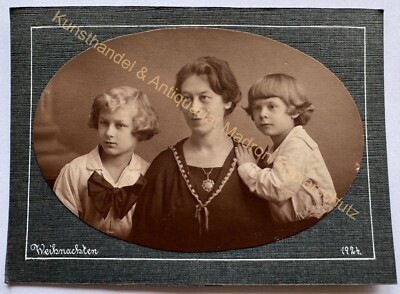orig. Foto Familie Mutter Kinder 1924 Weihnachten 