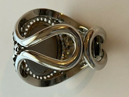 Vintage Hematite Large Stone Statement Bracelet S… - image 6