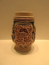 Small Beer Stein Made in Western Germany Luxembourg 5 Inch Tall 
