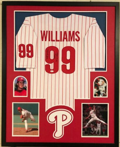 FRAMED PHILADELPHIA PHILLIES MITCH WILLIAMS AUTOGRAPHED SIGNED JERSEY JSA COA - Picture 1 of 4