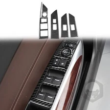 7x For Acura TLX 15-20 Real Carbon Fiber Interior Window Lift Switch Panel Cover