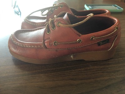 Bass Womens Leather Slip on Lace Up Loafer Boat Shoes Brown  display picture 2