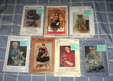 Lot of 7 NEW Vintage SEWING PATTERNS Cross-Stitch Needlecraft BEAR THEME
