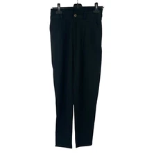 Umgee USA Black Dress Pants High Ruffled Waist Pleated Trousers Straight Leg S