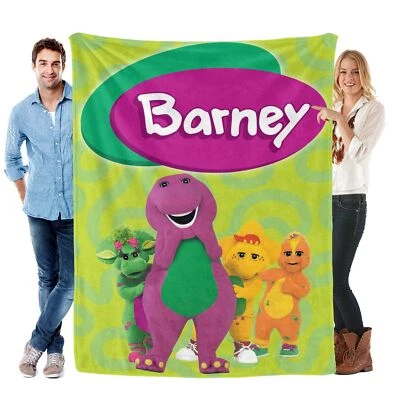 Barney and Friends Blanket Soft Flannel Warmed Throw Sofa Bed Kids Birthday Gift