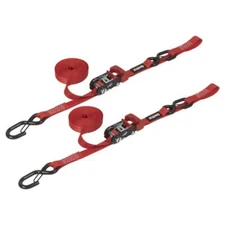 SpeedStrap 1In x 15Ft Ratchet Tie Down w/ Snap FtSFt Hooks Soft Tie (2 Pack) - R