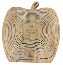 Bonnie and Pop Bamboo 3D Apple Shaped Collapsible Basket Charcuterie Board