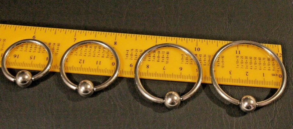 15-40mm CBR 12-6g Captive Bead Ring Genital PA Earring Big Size Heavy Gauge BCR - image 4 of 4