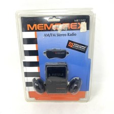 Vintage Memorex MR 1102 Portable Pocket AM/FM Stereo Radio W/ Headphones NOS