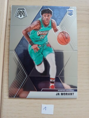 Ja Morant 2019-20 Panini Mosaic Base RC #219 Retro Grizzlies Jersey Rookie #1