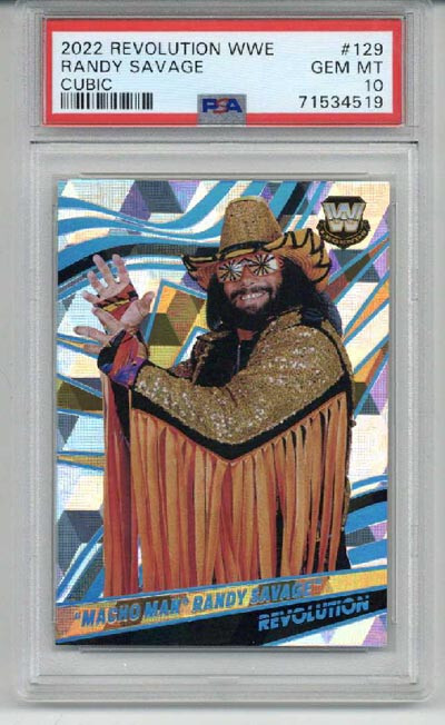 2022 PANINI REVOLUTION WWE CUBIC #71 RANDY SAVAGE LE /49 PSA 10 LOW POP RARE