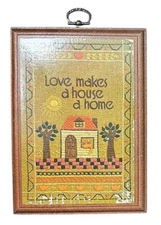 1970s  Springbok-Hallmark "Love makes a house a home" Wooden Plaque 500DE2010