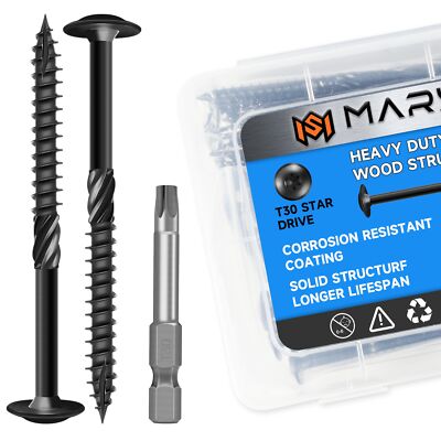 Lag Screws #14 x 4 Inch Wood Screws 50Pcs Construction Screw Heavy Duty Self ...