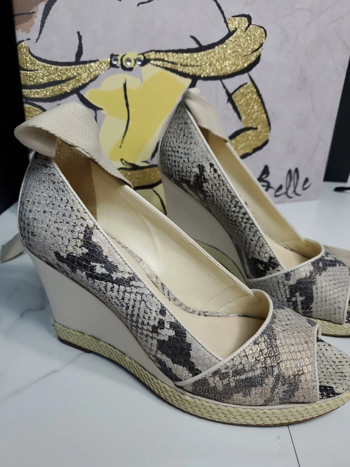 Zapatos con cordones de cuña Antonio Melani de cuero con patrón de pitón de 4" 7 hechos en Brasil  Foto 2 de 4