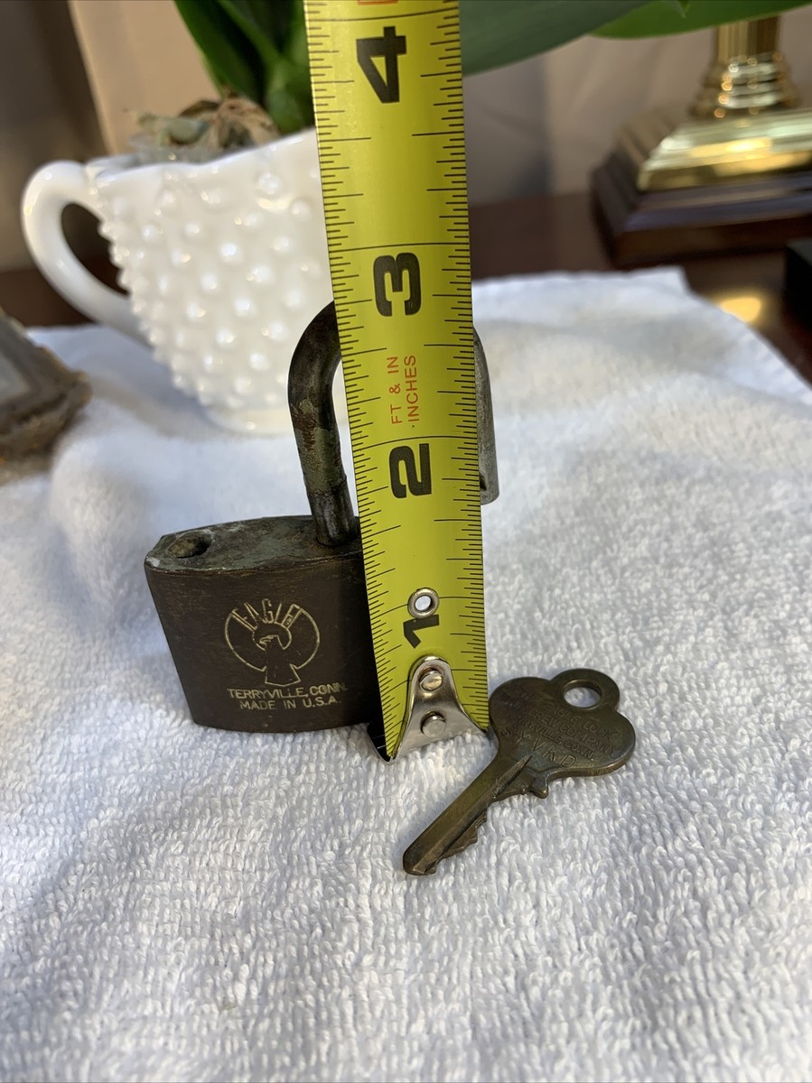 Vintage EAGLE Lock Company Terryville Conn. USA +Original Matching