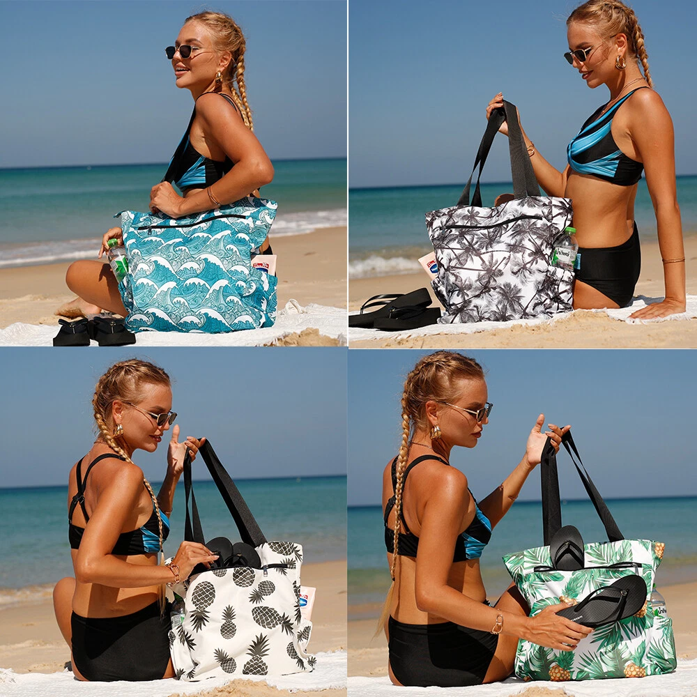 Foldable beach bag hot sale