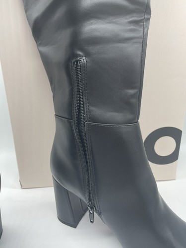 SO Womens Tall BLACK Knee High Boots Sz 8.5 Pancakes 3" Heel 17" Shaft MSRP $70 - Picture 5 of 17