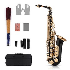 Eb Alto Saxophone Brass Lacquered Gold 82Z Key Type Sax with Padded Carry Case