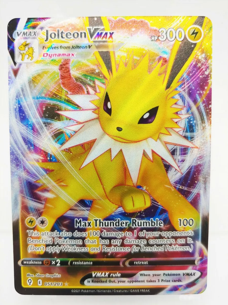 Carta Pokemon Jolteon VMAX Português 051/203 Card Original Copag - Céus em  Evolução - Pronta Entrega