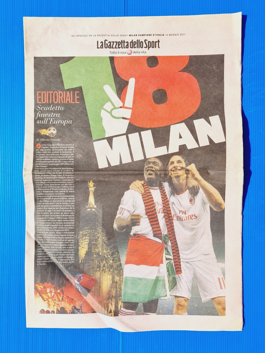 AC MILAN 2011シーズン 優勝時のガゼッタスポルト誌　セリエA Special Gazzetta Dello Sport May 14 2011 Milan Wins 18th Scudetto