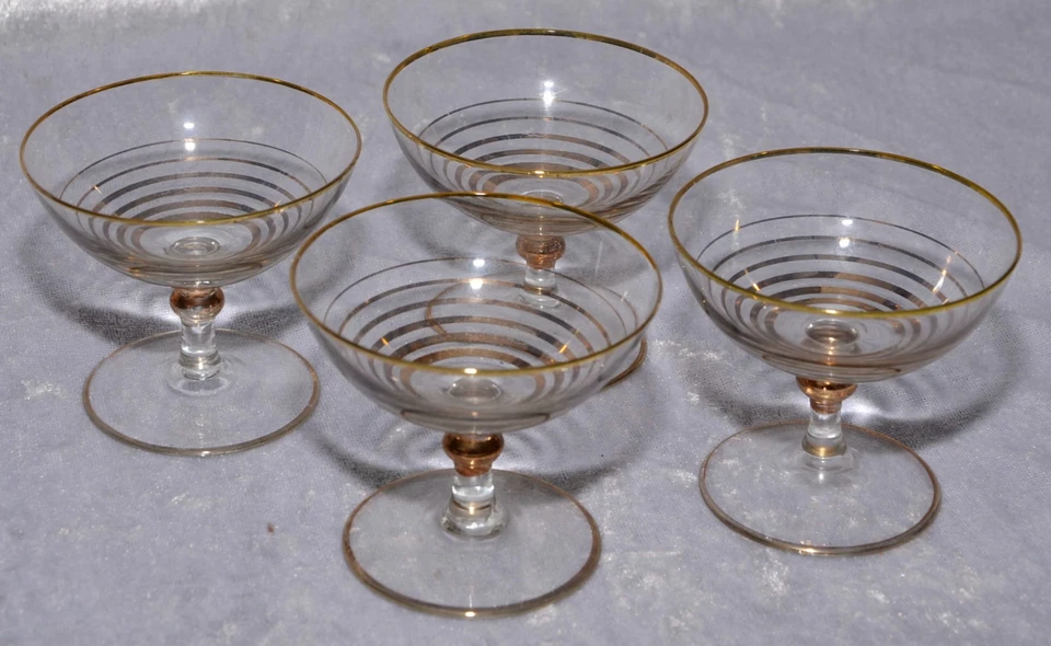 VintaGe 50er / 60er 4 Likörschalen Glas Likörgläser Eierlikörschalen Leckgläser - Bild 2 von 4