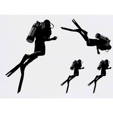 4 x 'Scuba Diver' Temporary Tattoos / Transfers TO00006777 