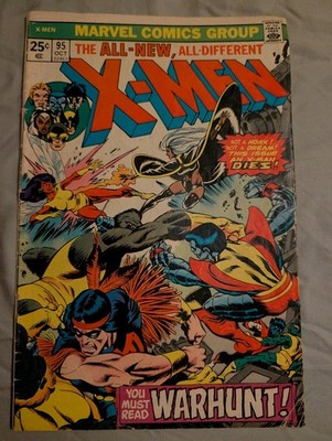 Uncanny X-Men #95 Comic Book Death of Thunderbird, First Print 1975