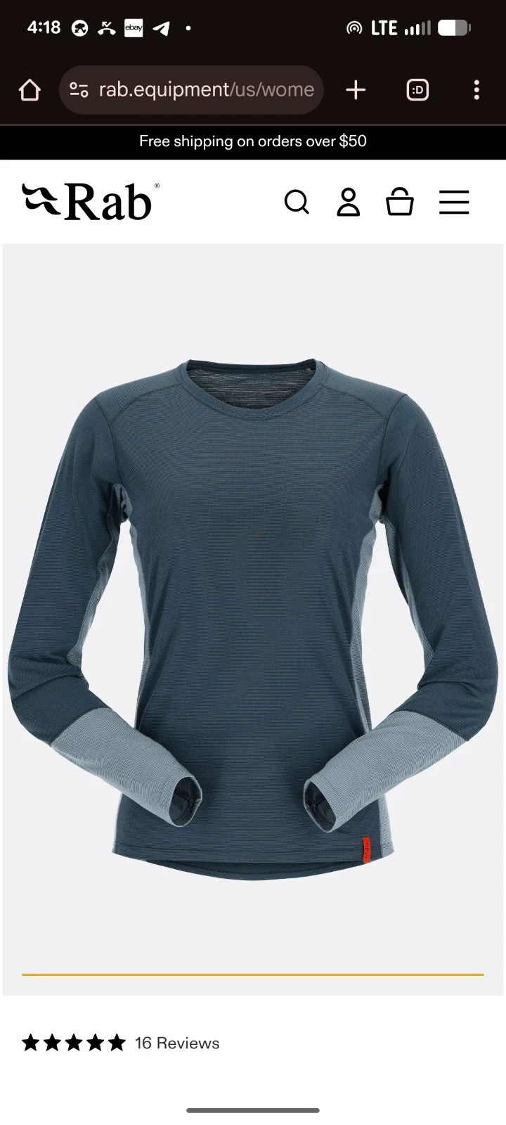Rab Women's Syncrino Base Layer LS XS
