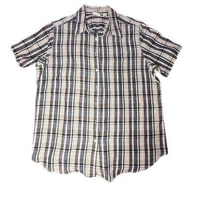 Classic Elements Woman Plaid Short Sleeve Shirt Button Up 20W