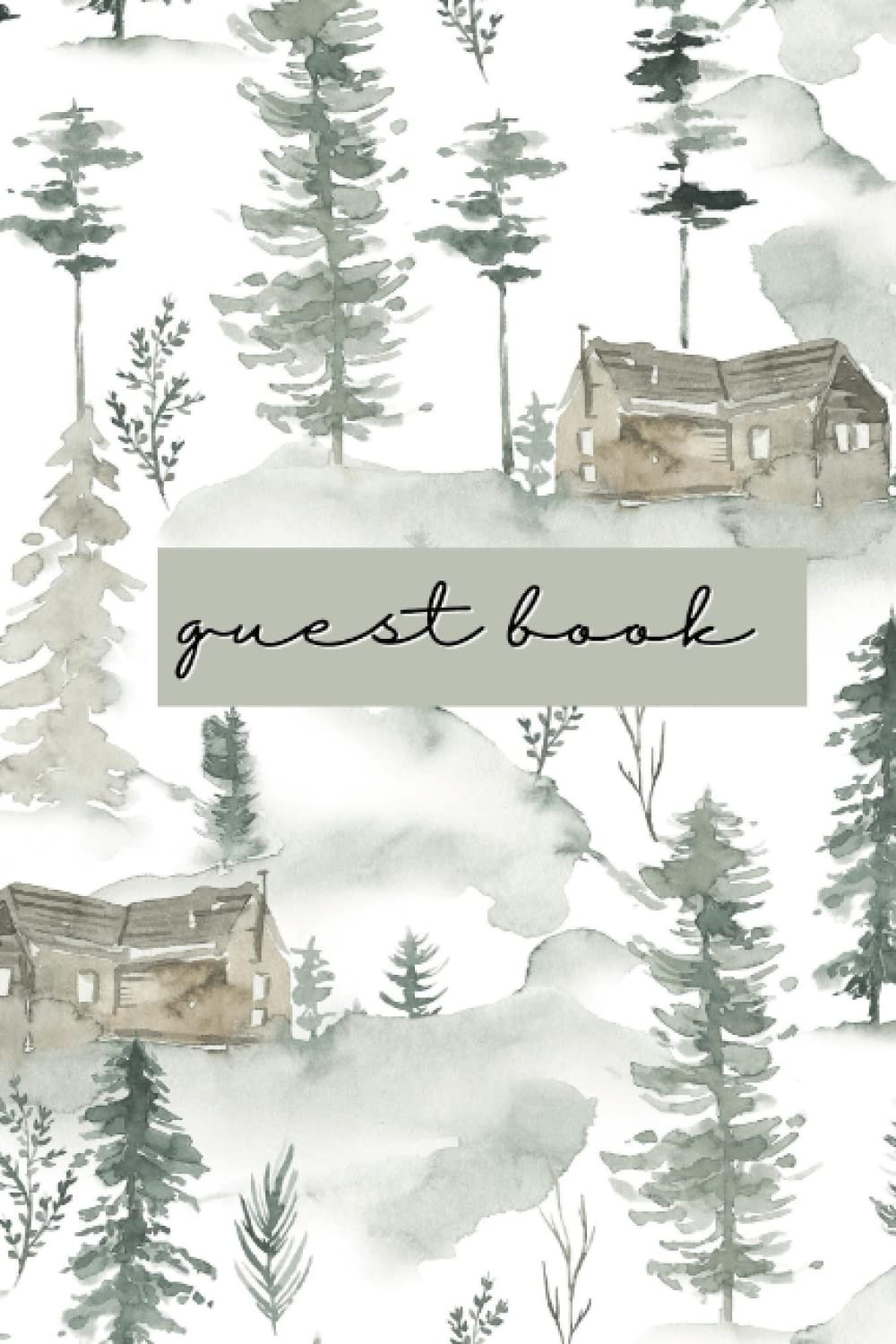 Mountain Cabin Guest Book for Vacation Rental Homes, Woods Theme for Airbnb - Vi