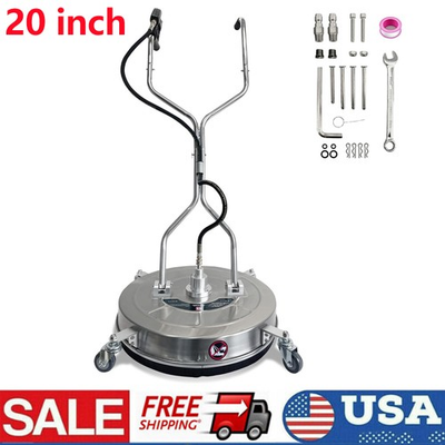 #ad 20quot; Pressure Washer Surface Cleaner w 4 Wheels 4600 PSI Dual Handle Cleaner $139.99