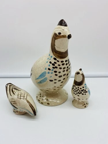 Red Wing Pottery Bob White Quail Hors D’oeuvres Server & Salt Pepper Shakers Set