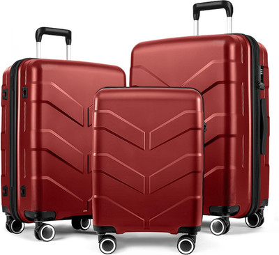 Luggage Sets 3 Piece with Spinner Wheel, Hardside Suitcase Set with TSA Lock, Ex