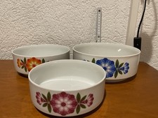 3er Set Schüssel Amerteich Bavaria Germany Porzellan Blumen Dekor