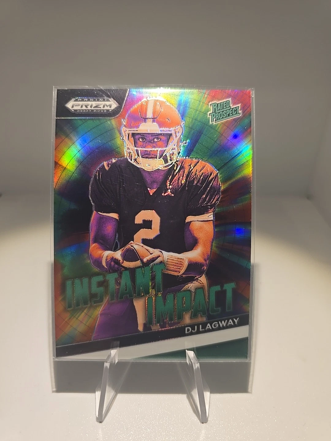 2024 Prizm Draft Picks DJ LAGWAY INSTANT IMPACT GREEN PRIZM